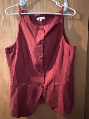 Madewell Women's Red Button-Front Vest